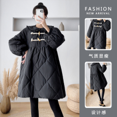 批发实拍  娃娃领棉服冬季新款显瘦棉服外套孕妇装