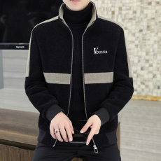 批发秋冬新款男士金貂绒呢子外套短款毛呢大衣韩版潮流加厚立领夹克