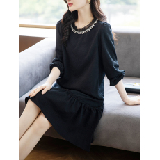 批发限价+12+小视频 2026春秋季气质<b class='q'>连衣裙</b>女新款女装显瘦黑色裙子