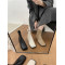 秋冬新品 韩国瘦瘦靴方头粗跟V口弹力马丁靴 跟高4.5cm轮播图5