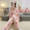 新款秋冬季法兰绒睡衣女冬天翻领加厚保暖珊瑚绒可外穿家居服套装轮播图4