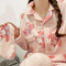 新款秋冬季法兰绒睡衣女冬天翻领加厚保暖珊瑚绒可外穿家居服套装轮播图5