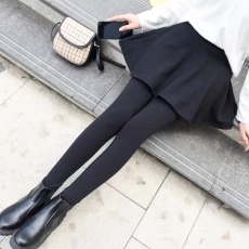 批发不起球假两件打底裤女春秋冬外穿加绒加厚带裙子的连<b class='q'>裤裙</b>裙裤一体