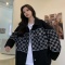 实拍实价~高街hiphop小香风牛仔外套女ins潮秋百搭复古棋盘格上衣轮播图5