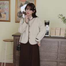 批发实拍2025冬天新款ins复古文艺小香风<b class='q'>双面</b><b class='q'>羊绒</b><b class='q'>大衣</b>女短款外套