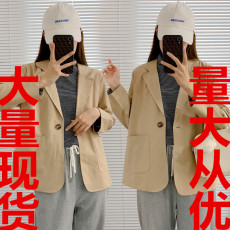 批发薄款亚麻西装女2023春夏季新款英伦风休闲百搭棉麻小西服大外套