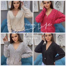 批发欧美<b class='q'>时尚</b>秋冬爆款速卖通亚马逊加厚针织毛衣外套开衫