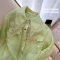 高级感绿色衬衫女新款2022年法式蕾丝花边独特设计欧根纱高端上衣轮播图3
