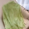 高级感绿色衬衫女新款2022年法式蕾丝花边独特设计欧根纱高端上衣轮播图5