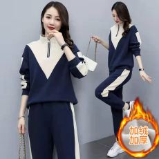 批发398#加厚加绒运动套装女秋冬2025<b class='q'>新款</b>韩版长袖卫衣休闲服两件套潮