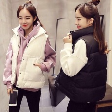 批发2022羽绒棉<b class='q'>马甲</b>女春秋韩版宽松大码显瘦胖妹妹短款棉服<b class='q'>背心</b>外套
