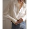 真丝衬衫女设计感小众新款夏季白色百褶高级感法式别致白衬衫上衣轮播图3
