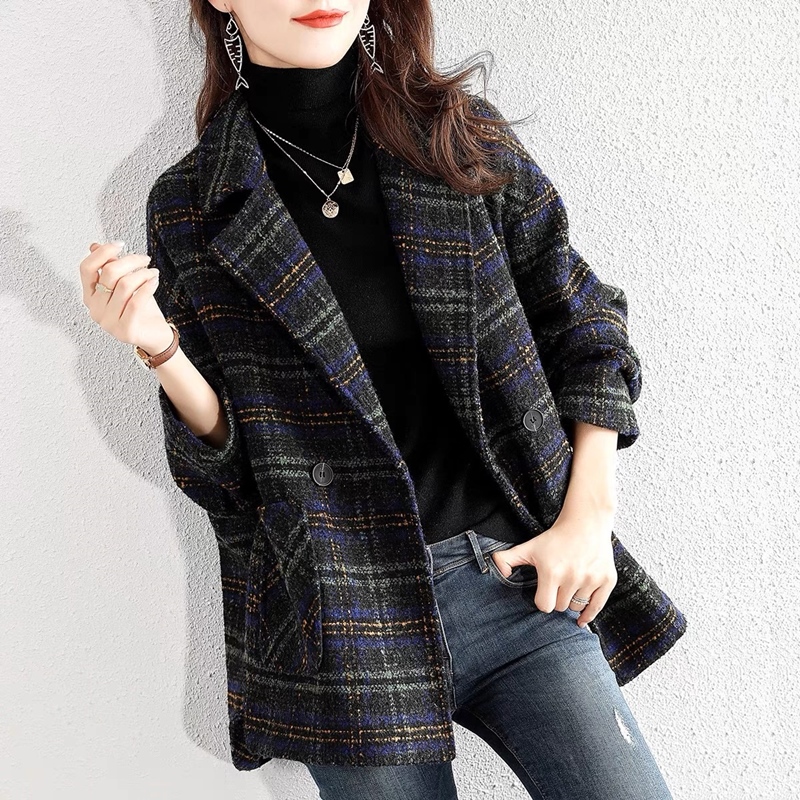 정장 짧은 외투 여성 로드 중 봄 가을 겨울 2025 년 새로운 작은 키 패션 외국 가스 정장 바람막이 맨위