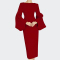 2022秋新款法式红色长袖连衣裙小众设计气质高端婚礼宴会敬酒服裙轮播图4