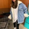 现货韩国东大门秋冬新款大码百搭宽松显瘦加绒毛领牛仔外套女上衣轮播图3