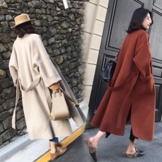 秋冬季新款韩版赫本风呢子大衣女中长款流行双面加厚毛呢外套