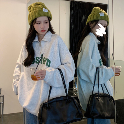 实拍  大码棉复合加绒拉链卫衣女