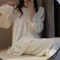 实拍  大码韩版ins甜美蕾丝珊瑚绒睡衣女秋冬加厚法兰绒家居服轮播图3