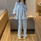 实拍  大码韩版ins甜美蕾丝珊瑚绒睡衣女秋冬加厚法兰绒家居服轮播图5