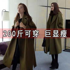 批发秋冬季新款毛呢外套加厚<b class='q'>大</b>码韩版呢子<b class='q'>大</b>衣女士外套宽松中长款女装