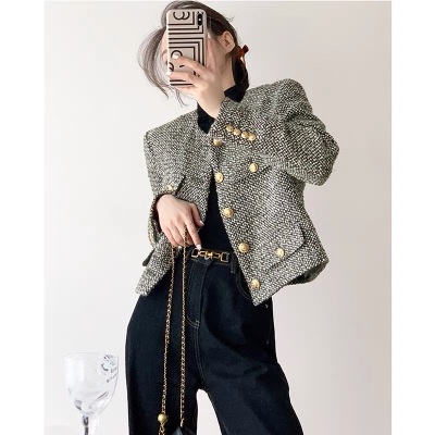 宋祖儿同款aceline格子粗花呢小香风外套女法式名媛羊毛上衣高定