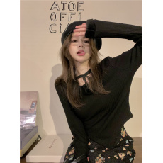 批发毛球<b class='q'>针织衫</b>甜美小个子软糯<b class='q'>不规则</b>下摆显瘦打底衫女