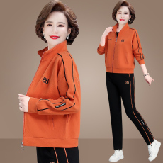 批发官图中年妈妈运动服套装<b class='q'>春</b>秋洋气新款中老年女秋装外套遮肚两件套