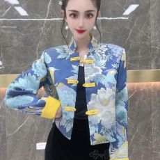 批发中国风唐装女改良款潮秋<b class='q'>冬</b>国潮盘扣上衣新款时尚旗袍复古中式外套