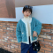 女童秋冬2022新款小众设计感韩版针织蕾丝花边半高领针织打底衫轮播图2