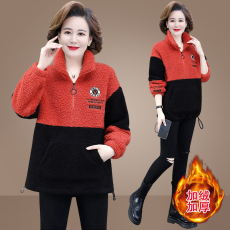 批发加绒加厚卫衣女秋<b class='q'>冬</b>2022年新款宽松立领百搭休闲泰迪绒羊羔毛外套