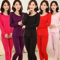 批发爱丽#5色秋冬季打底套装秋衣秋裤纯色套装美体高弹力薄款保暖