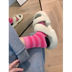 批发实拍不减价~  树莓粉好显白！韩国条纹拼色中筒袜ins秋冬堆堆袜