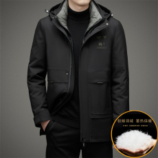 批发【一衣三穿】中老年可拆卸内胆羽绒服男中长款加厚爸爸装