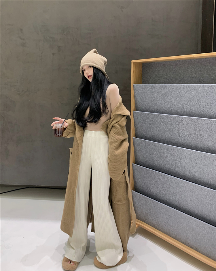 Herbst Winter neue mittellange bis lange Strickpullover-Strickjacke lockere und hochwertige Windjacke Mantel Oberbekleidung für Frauen_voghion.com