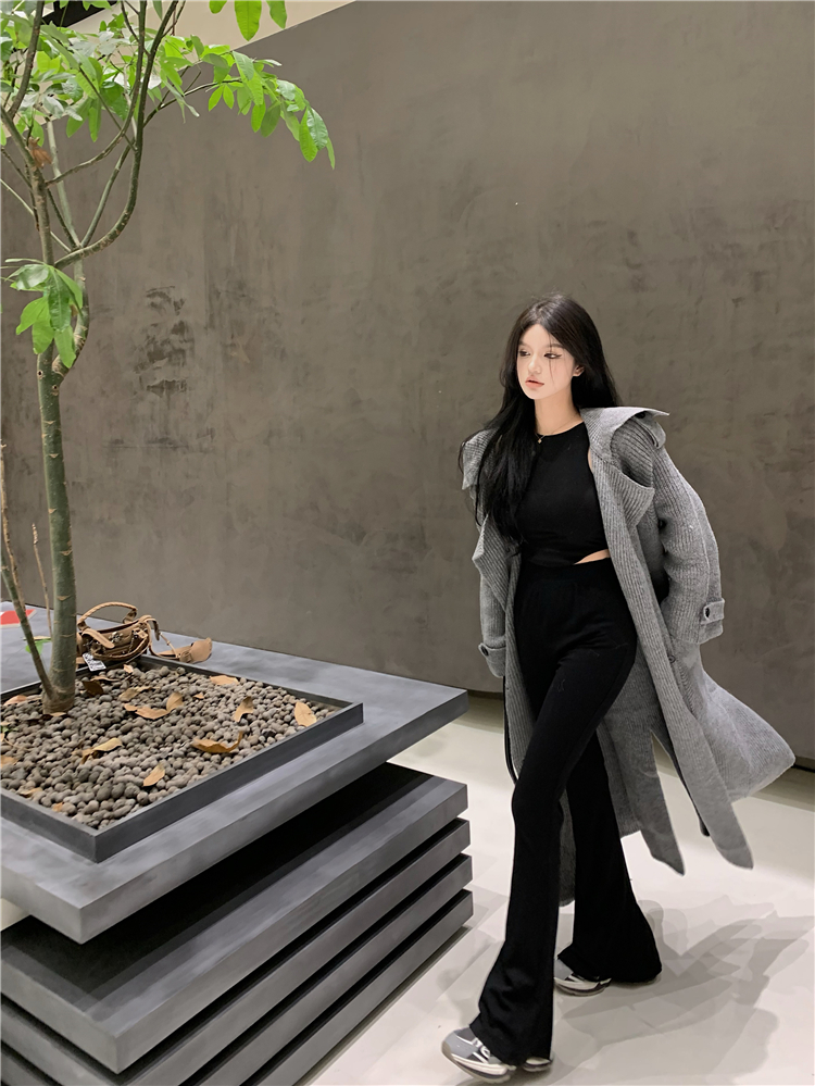 Herbst Winter neue mittellange bis lange Strickpullover-Strickjacke lockere und hochwertige Windjacke Mantel Oberbekleidung für Frauen_voghion.com