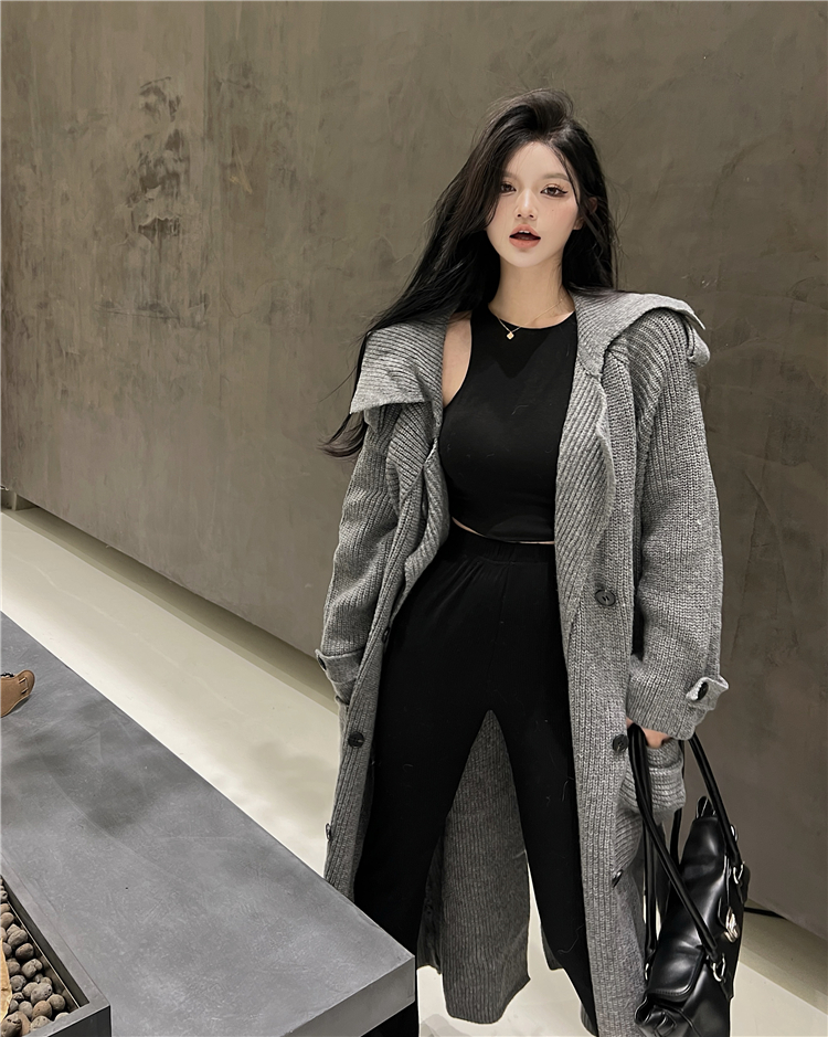 Herbst Winter neue mittellange bis lange Strickpullover-Strickjacke lockere und hochwertige Windjacke Mantel Oberbekleidung für Frauen_voghion.com