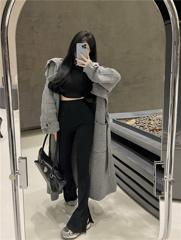 Herbst Winter neue mittellange bis lange Strickpullover-Strickjacke lockere und hochwertige Windjacke Mantel Oberbekleidung für Frauen_voghion.com
