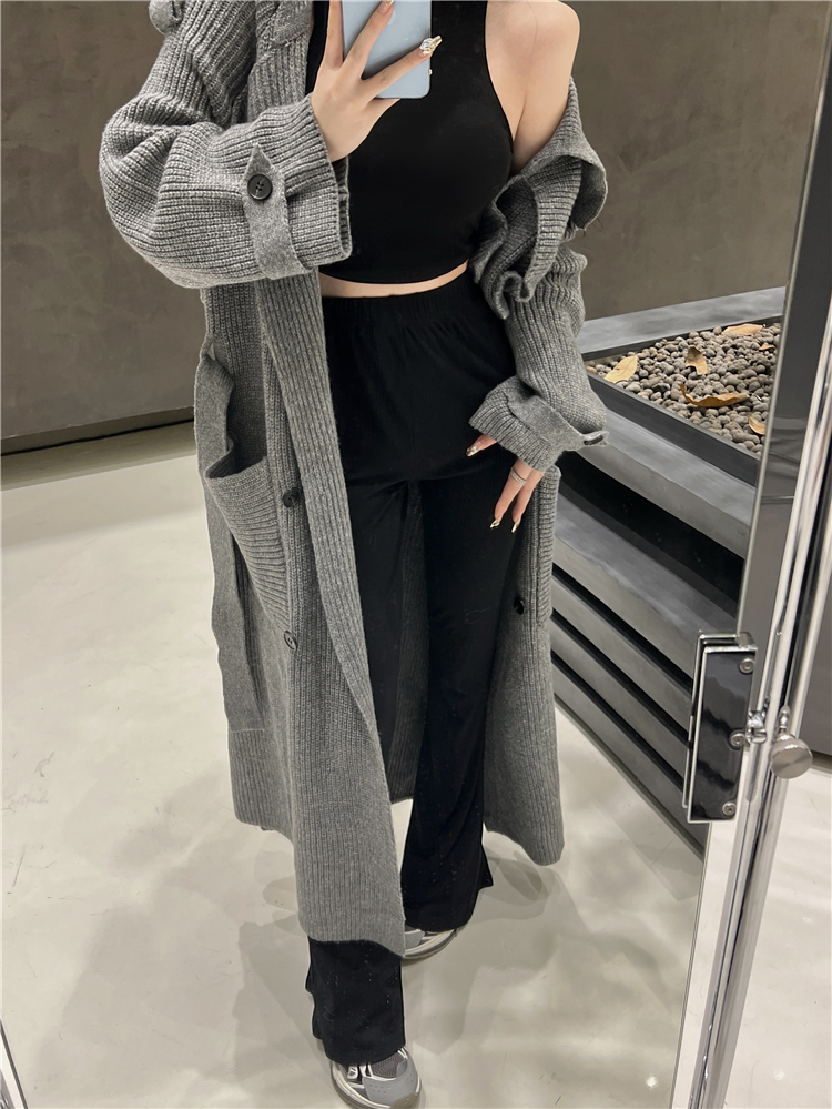 Herbst Winter neue mittellange bis lange Strickpullover-Strickjacke lockere und hochwertige Windjacke Mantel Oberbekleidung für Frauen_voghion.com