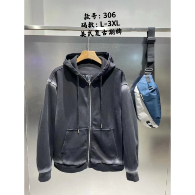 2022男款宽松美式复古潮牌品质洗水休闲大版型外套