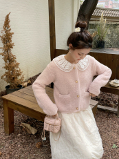 MOBAI 法式甜美小香风毛衣外套女秋季新款韩系温柔针织开衫短上衣