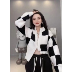 批发韩版格子针织衫女装修身拉链立领长袖小开衫<b class='q'>外套</b>秋冬<b class='q'>新款</b>毛衣上衣