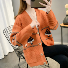 批发毛针织衫女开衫2025新款女装韩版秋冬外套慵懒风毛衣宽松外搭