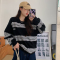 实拍270克15棉85纤维冬季新款加绒加厚圆领卫衣女轮播图1