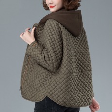 批发轻薄<b class='q'>棉衣</b>女2025年新款韩版宽松休闲棉服中年<b class='q'>妈妈</b>装小个子冬季外套
