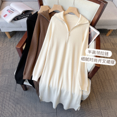 批发特价<b class='q'>大码</b>女装秋冬新款胖mm时尚宽松显瘦加厚针织配大衣打底连衣裙