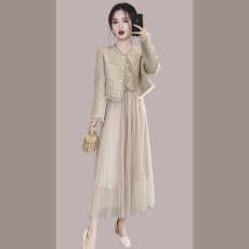 批发<b class='q'>欧美</b>新款名媛高级感减龄洋气吊带网纱裙两件套