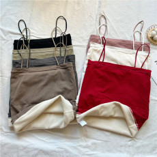 批发实拍不减~秋冬新款加绒加厚吊带背心修身内搭打底保暖内衣