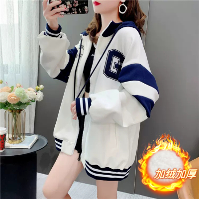 | 官图实价 | 纯棉华棉复合银狐绒 | 后包领 | 刺绣连帽棒球服女