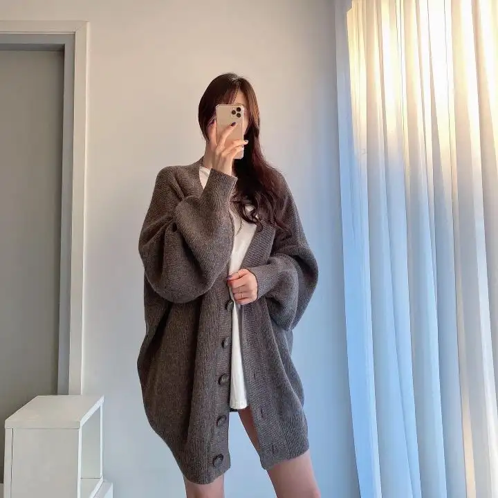 한국인기 루즈핏 단추 가디건 니트 상세 이미지 18