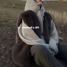 托斯卡纳狐狸毛马甲女2022年秋冬新款仿皮草背心坎肩加厚毛毛马夹